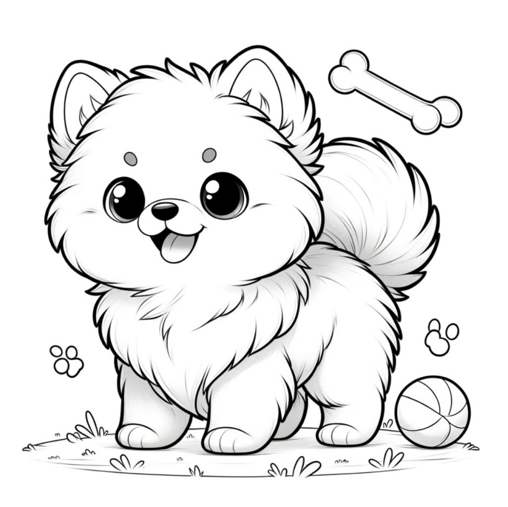 pomsky coloring page